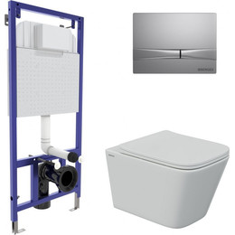 Инсталляция Berges Wasserhaus Novum с подвесным унитазом Floe S Rimless 043248 фото 