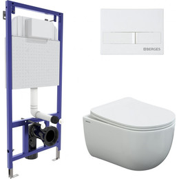 Инсталляция Berges Wasserhaus Novum с подвесным унитазом Ventas Rimless 043308 фото 