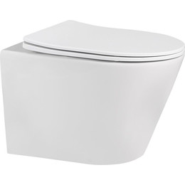 Унитаз подвесной безободковый Abber Bequem AC1102MW с крышкой микролифт, белый матовый, Цвет производителя: белый матовый фото 