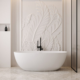 Ванна отдельностоящая Abber Stein 150x72 см AS9624-1.5, белый матовый, Размер - мм: 1500х700 фото 