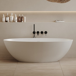 Ванна отдельностоящая Abber Stein 180x85 см AS9625-1.8, белый матовый, Размер - мм: 1800х850 фото 