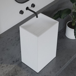 Раковина напольная Abber Stein 50 см AS2503-H, белый матовый фото 