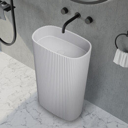 Раковина напольная Abber Stein 55 см AS2502-H, белый матовый фото 