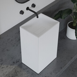 Раковина напольная Abber Stein 50 см AS2503-H, белый матовый фото 