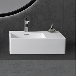 Раковина подвесная Abber Stein 56 см AS2644 L, белый матовый фото 