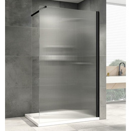 Душевая перегородка Abber Immer Offen 90 см AG61091R8 (стекло 8 мм), черный/рифленое фото 