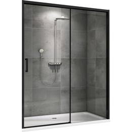 Душевая дверь Abber Komfort 130 см AG93130B (стекло 8 мм), черный/прозрачное фото 