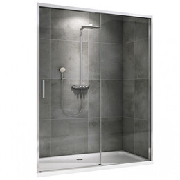 Душевая дверь Abber Komfort 120 см AG93120 (стекло 8 мм), хром/прозрачное фото 