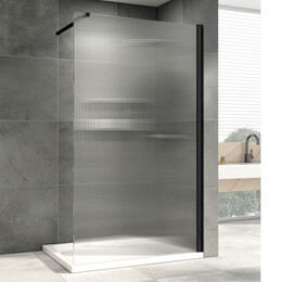 Душевая перегородка Abber Immer Offen 100 см AG61101R8 (стекло 8 мм), черный/рифленое фото 