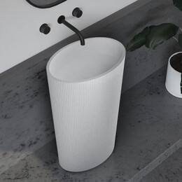 Раковина напольная Abber Stein 50 см AS2504-H, белый матовый фото 