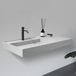 Раковина подвесная Abber Stein 120 см AS2628, белый матовый фото 