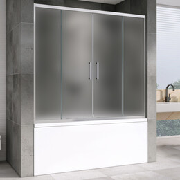 Шторка для ванны Abber Schwarzer Diamant 170 см AG57170M, хром/матовое фото 