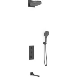 Душевая система для ванны с термостатом Vincea Inspire VSFW-433TI1MB. черный фото 