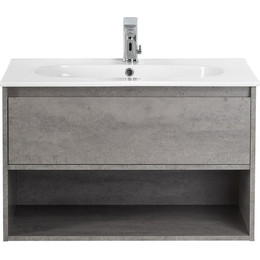 Тумба подвесная с раковиной BelBagno KRAFT-800-1C-SO-CG 80 см, Cemento Grigio фото 