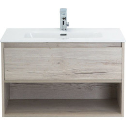 Тумба подвесная с раковиной BelBagno KRAFT-800-1C-SO-RGB 80 см, Rovere Galifax Bianco фото 