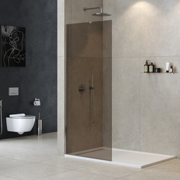 Душевая перегородка Cezares Liberta L-1-TB 100 см (стекло 8 мм), хром/бронза фото 