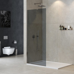 Душевая перегородка Cezares Liberta L-1-TB 120 см (стекло 8 мм), хром/графит фото 