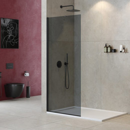 Душевая перегородка Cezares Liberta L-1-TB 110 см (стекло 8 мм), черный/графит фото 