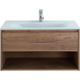 Тумба подвесная с раковиной BelBagno KRAFT-900-1C-SO-RT 90 см, Rovere Tabacco (раковина BB910/465-LV-VTR-BL) фото 