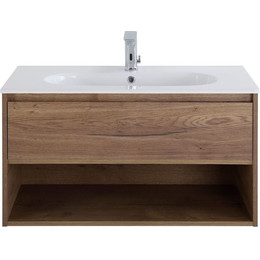 Тумба подвесная с раковиной BelBagno KRAFT-900-1C-SO-RT 90 см, Rovere Tabacco (раковина BB900ETL) фото 