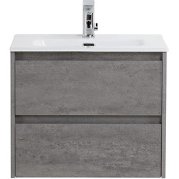 Тумба подвесная с раковиной BelBagno KRAFT 39-600/390-2C-SO-CG 60 см, Cemento Grigio фото 