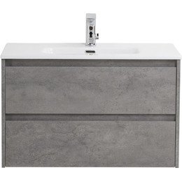 Тумба подвесная с раковиной BelBagno KRAFT 39-800/390-2C-SO-CG 80 см, Cemento Grigio фото 