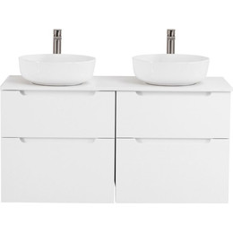 Тумба подвесная со столешницей BelBagno Etna 120 см ETNA-H60-600-2C-SO-BL-P+EK-120-2-BL, Цвет фасада: Bianco Lucido фото 