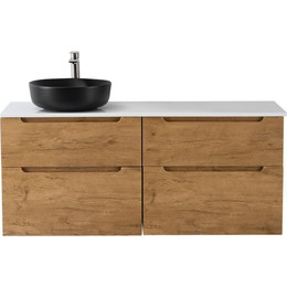 Тумба подвесная со столешницей BelBagno Etna 120 см ETNA-H60-600-2C-SO-RN-P+EK-120-AS-BL-L, Цвет фасада: Rovere Nature фото 