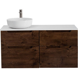 Тумба подвесная со столешницей BelBagno Etna 120 см ETNA-H60-600-2C-SO-RW-P+EK-120-AS-BL-L, Цвет фасада: Rovere Moro фото 