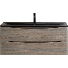 Тумба подвесная с раковиной BelBagno ACQUA-1200-2C-SO-PS 120 см, Pino Scania (раковина BB1200/455-LV-ART-ALR-NERO), Цвет фасада: Pino Scania Nero фото 