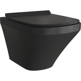 Унитаз подвесной безободковый Grossman Color GR-4440BMS с крышкой микролифт, черный матовый фото 
