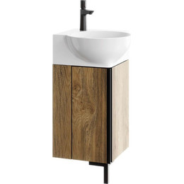 Тумба напольная с раковиной Aqwella Porto 45 см POR0104DB, дуб балтийский, Цвет фасада: тёмное дерево фото 