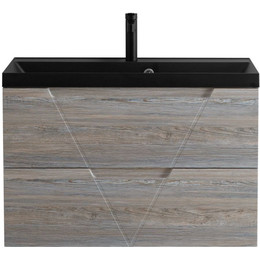 Тумба подвесная с раковиной BelBagno VITTORIA-900-2C-SO-PINO-P 90 см, Pino (раковина BB900/450-LV-ART-AST-NERO) фото 