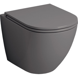 Унитаз подвесной безободковый Grossman GR-4455GMS с крышкой микролифт, серый матовый фото 