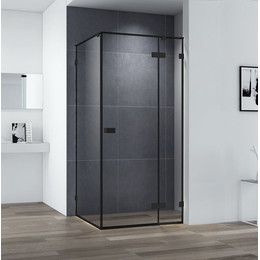 Душевое ограждение Cezares Bellagio AH-1 100х100 см (стекло 8 мм), черный/прозрачное фото 