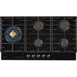 Газовая варочная поверхность Hiberg VM 9155 B (чёрное стекло) фото 