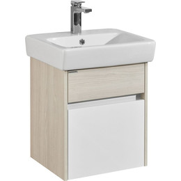 Тумба подвесная с раковиной Акватон Верди 50 см 1A1959K1VDAV0, белый/ясень фабрик фото 