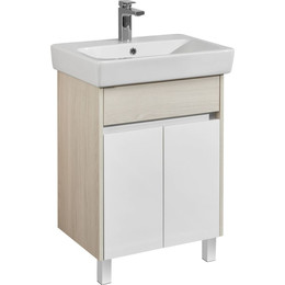 Тумба напольная с раковиной Акватон Верди 60 см 1A2077K1VDAV0, белый/ясень фабрик фото 