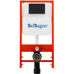 Инсталляция для унитаза BelBagno BB026/BB044NERO (кнопка смыва черная матовая) фото 