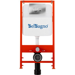 Инсталляция для унитаза BelBagno BB026/BB081CR (кнопка смыва хром глянцевый) фото 