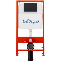 Инсталляция для унитаза BelBagno BB026/BB084NERO (кнопка смыва черная матовая) фото 