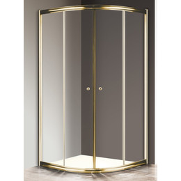 Душевое ограждение Cezares Giubileo R-2 80х80 см, золото/прозрачное фото 