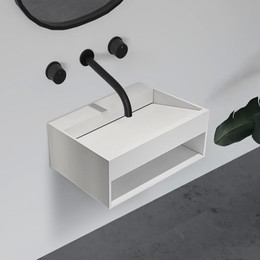 Раковина подвесная Abber Stein 80 см AS2645-0.8, белый матовый фото 