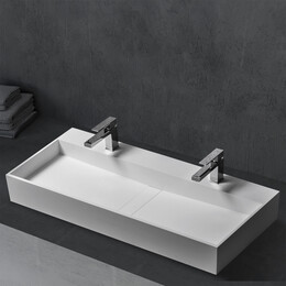 Раковина накладная Abber Stein 120 см AS2642, белый матовый фото 