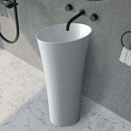 Раковина напольная Abber Stein 50 см AS2509, белый матовый фото 