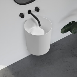 Раковина подвесная Abber Stein 42 см AS2624, белый матовый фото 