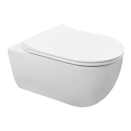 Унитаз подвесной безободковый Azario Ferio 87565 с тонкой крышкой микролифт фото 