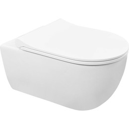 Унитаз подвесной безободковый Azario Ferio 87565 с тонкой крышкой микролифт фото 