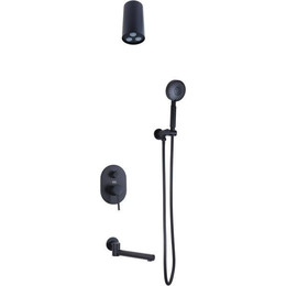 Душевая система для ванны Bronze de Luxe Scandi 14582-501B, черный матовый фото 