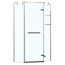 Душевое ограждение Azario Montreal AZ-NWG3231 100х100 см (стекло 8 мм) золото/прозрачное фото 